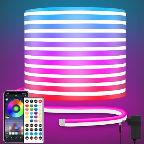 segrass LED neon Lights Strip 10M,DC 24V RGB neon led Light Strip APP Fernbedienungen Steuerung Waterproof Flexible Neon LED Strip Lights for Bedroom,Room,Outdoors Décor