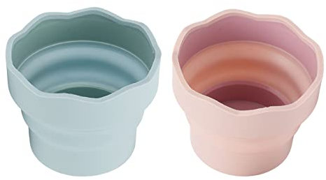 2 Pcs Painting Brush Washing Bucket, Mini Paint Brush Cleaner Rinse Cup, Foldable Silicone Paint Brush Rinser,Reusable Paint Brush Washer for Watercolor Acrylic Oil Painting Brush