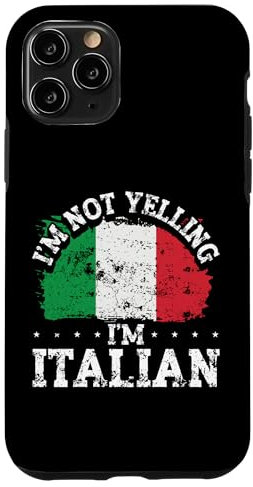 Hülle für iPhone 11 Pro Funny Italian Flag Republic Day I'm Not Yelling I'm Italian