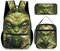 VFKLT 3 Pcs Backpack Set Green Alien Travel Bag Portable Casual Daypack Sports Backpacks with Lunch Box Pencil Case, Green Alien, One Size, Rucksack Backpacks