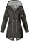 KOG Übergangsjacke Damen Regenjacke Wasserdicht Regenmantel Windbreaker mit Kapuze Fahrradjacke Regencape Regenjacken Windjacke Wanderjacke Outdoor Jacken Sale Dunkelgrau L