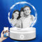 Photo en cristal gravée au laser, cadeau commémoratif personnalisé en cristal avec base lumineuse colorée pour Noël, anniversaire, cadre photo en verre personnalisé pour homme, femme, lui et elle.