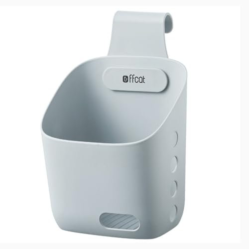 Stgbcst Kleiner Kunststoff-Hängekorb mit Haken,Platzsparender Stapelbarer Kleiner Hängekorb,Aufhängen mit Haken Ablaufloch, Pflanzkübel Zum Aufhängen für Badezimmer, Küche, Schlafsaal (grau klein)