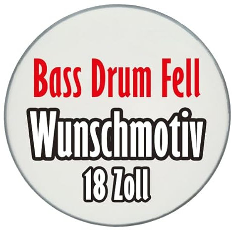 M-tec print® Wunschmotiv Schlagzeugfell 18 Zoll | Hochwertiges Bass Drum Fell bedruckt mit individuellem Design