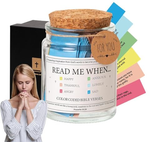 TQEBWUS Vaso con versículo de la Biblia, vidrio con esperanza, versículo bíblico con 90 versículos de la Biblia, versículos de oración en un vaso, tarro de versículo de la Biblia, reutilizable, fuente