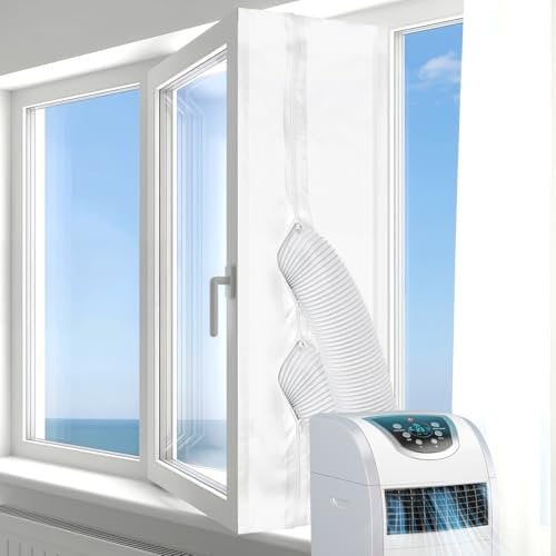 Klimaanlage Fensterabdichtung, 400cm Fensterabdichtung für Mobile Klimageräte, Abluftschlauch Fensterabdichtung, Hot Air Stop für Klimaanlagen Wäschetrockner Flügelfenster Dachfenster