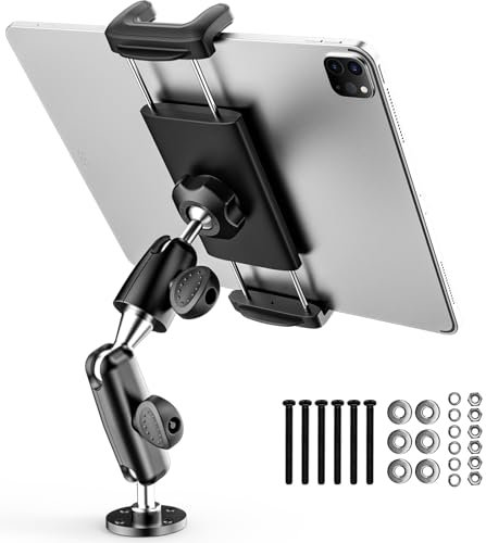 Dosvsi Soporte Tablet Coche, Soporte Resistente para Tablet para Base de Taladro, Brazo rotación de 360°, Soporte Tablet Camión, Parede y Escritorio para iPad Pro Air Mini, Galaxy Tab, 4-13 Tablets