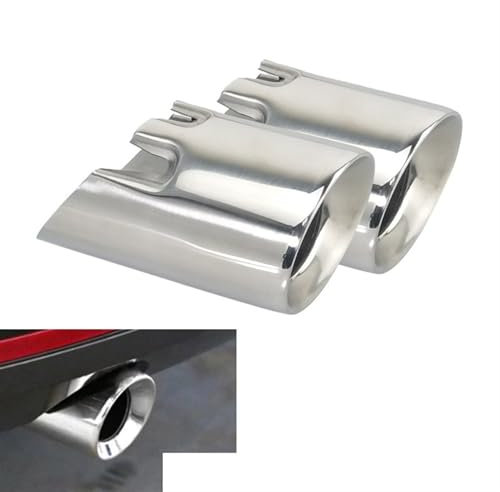 2 Stück Auspuffblenden aus Edelstahl 304, kompatibel mit BMW F20 F21 M135 F22 F23 M235i M240i F30 F31 335i 340i F34 GT F32 F33 435i 440i(Silver bevel)