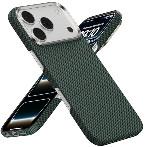 BENKS Hülle für iPhone 17 Pro Max Magnetische Handyhülle aus Aramidfaser, ArmorTint Schutzhülle Kompatibel mit Magsafe [Ultra Dünne Hülle] mit Angenehmem Griff, Aurora Grün