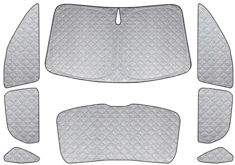 Sonnenschutz Auto Frontscheibe Ersatz für Audi Q3 2019-2025, 8 Teilige Luxus Technology Thermomatte, Aluminiumfolie Faltbar Sonnenblende, Verdickt Sonnenschutz Frontscheibe Abdeckung