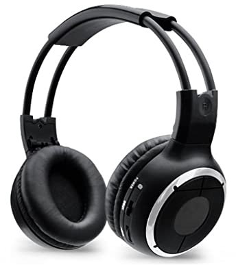 LfrXtra Entretenimiento Trasero Plegable 2 Canales Auriculares Infrarrojos Inalámbricos Reproductor para Teléfonos Principales para Videos Televisión En Automóvil