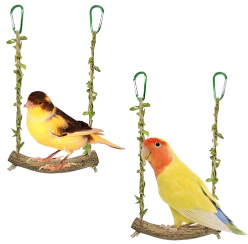 wlsvega 2 Pièces Perchoir Perroquet,BalançOire pour Oiseaux,Jouet Perruche