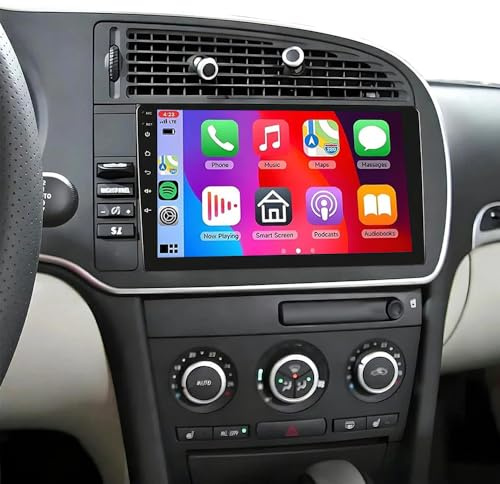 4+64G Android 14 Doppel Din Autoradio für Saab 9-3 93 2007 2008 2009 2010 2011, 7 Zoll Touchscreen Display mit Wireless Carplay Android Bildschirm Bluetooth GPS Navi AHD Rückfahrkamera FM/RDS