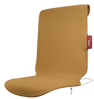 Stoov Heizdecke mit Abschaltautomatik - Kabellose Wärmedecke mit Pro Akku: bis zu 5 Std. Wärme - Elektrische Heizmatte für Stuhl als Sitzauflage & Sitzheizung - Big Hug³ Canvas Gelb