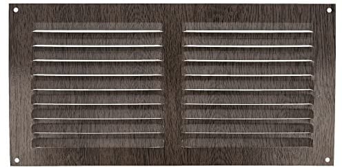 Amig - Griglia di Ventilazione in Alluminio - Colore Wengé - Adatta per Soffitti e Pareti Moderne - Griglia Quadrata con Zanzariera, Misure: 150 x 300 mm, Materiale: Alluminio