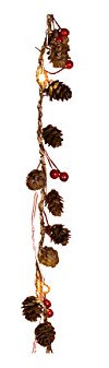 GILDE 12-LED Girlande Zapfen, Herbstdeko, Weihnachtsdeko, Lichterkette