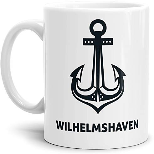 Tassendruck Anker-Tasse Wilhelmshaven Seemann/Hafenstadt/Küste/Souvenir/Kaffeetasse/Mug/Cup