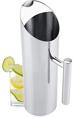 1L/ 1.5L/ 2L Water Pitcher Jug Carafe Stainless Steel with Ice Guard for Serving Water, Iced Tea and Other Cold Beverages(1.5L)