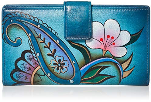 Anna by Anuschka Damen 1833 Geldbörse, Denim Paisley Floral