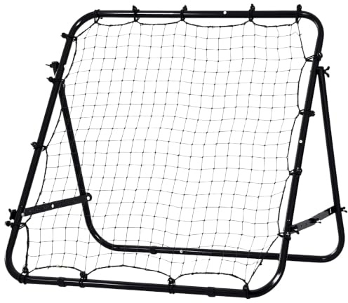 HOMCOM Football Rebounder Net Adjustable Kickback Goal for Teens | Target, Adults, Training Aid, Multi-Sports Practise
