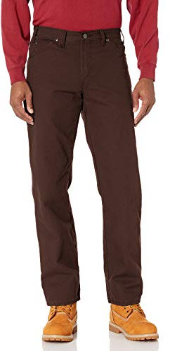 Dickies Carpenter Jean pour Homme Coupe Droite, Marron Chocolat délavé V1, 40W x 34L
