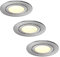 HCFEI - IP44 LED Spot Encastrable Argent | Aussi pour Salle de Bains | 5W 230V | Lot de 3 Spots | Blanc neutre
