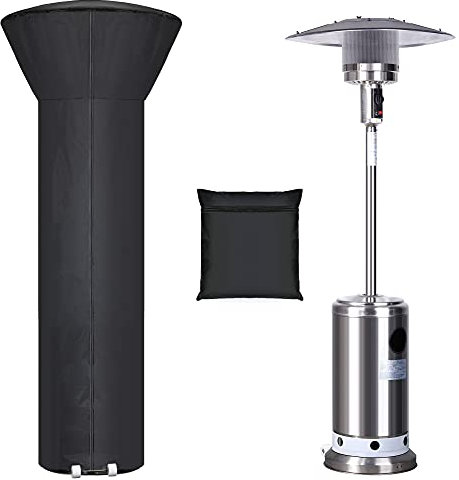 Fundas para calentador de patio con cremallera y bolsa de almacenamiento, impermeable, a prueba de polvo, resistente al viento, resistente a la luz solar, resistente a la nieve, negro, 87 pulgadas de