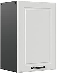 Vicco Hängeschrank R-Line, hängender Küchenschrank, Weiß Landhaus/Anthrazit, 40 cm
