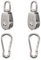 2 pezzi in acciaio inox 304 M25 blocco puleggia singolo, fune metallica appeso filo di traino, con 2 ganci a molla