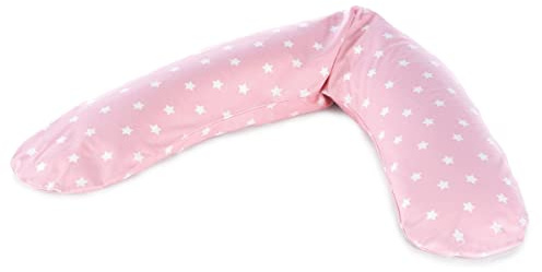 Theraline Das Komfort Stillkissen + Bezug Dinkelfüllung Big Stars rosa