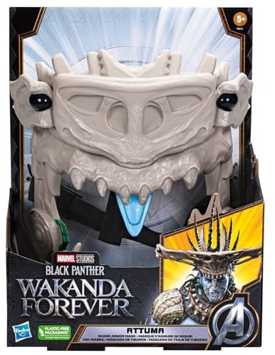 Marvel Studios' Black Panther - Wakanda Forever Attuma Shark Armor Mask Rollenspiel-Spielzeug mit Hammerhead-Erweiterungsfunktion, für Kinder ab 5 Jahren