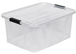 Kreher Aufbewahrungsboxen Master mit Deckel in Transparenter Ausführung. In verschiedenen Größen (wählbar). Aus robustem Kunststoff. (32 Liter)