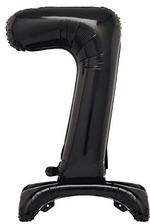 Unique Party 13787 - Riesen Stehen Nummer 7 Ballon - 76 cm - Schwarz