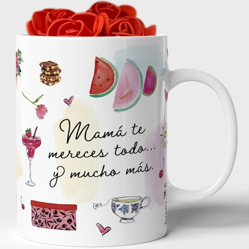 HappyMots Taza Madre Hechas en Cerámica de Calidad Tazas Día de la Madre | Apta Para el Microondas y el Lavavajillas | Tazas divertidas | Regalo Día de la Madre