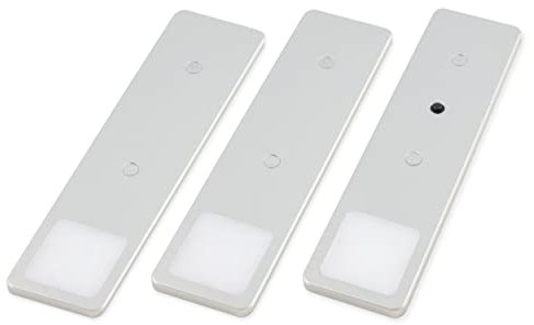 kalb | LED Unterbauleuchten SET Solid2, silbergrau mit mech. Schalter, 3W, 200cm Kabellänge, Auswahl:3er Set neutralweiss