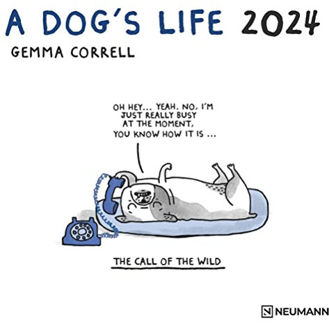 A Dog's Life 2024 - Wand-Kalender - Broschüren-Kalender - 30x30 - 30x60 geöffnet - Hunde - Cartoon