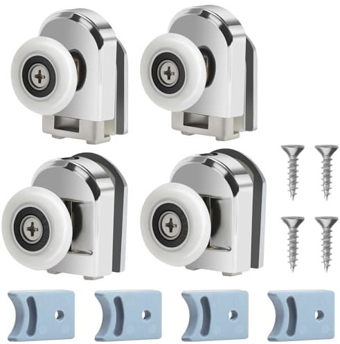 Cokritsm Duschtür Rollen 25mm Duschkabine Rollen 4pcs Ersatzrollen für Duschtüren, Rollen für Duschtüren Ersatzteile für Badezimme Glastüren 4-6mm