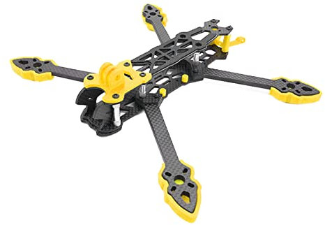 KENANLAN Quadcopter Rahmen Kit, FPV Racing Drohne Rahmen Professioneller 225mm Radstand Carbon Fiber Quadcopter Rahmen RC Drone Zubehör (Gelb)