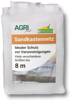 AGRI plus Sandkastennetz mit Ösen I 3 x 4 m I Verschiedene Maße I Engmaschiges Netz 0,8 x 0,8 mm I Abdeckung für Sandkasten I Abdecknetz mit Randverstärkung I Netz UV-stabil & wasserdurchlässig