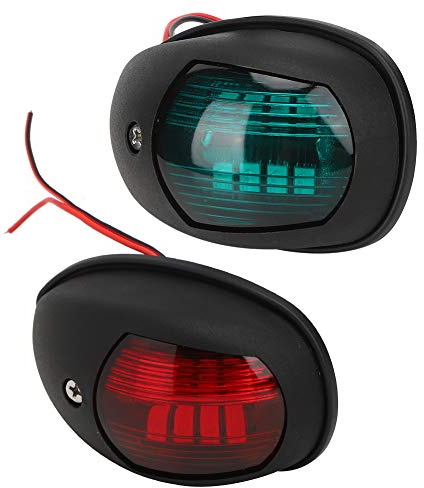 Tbest Bootsnavigationslicht, Rote und Grüne Bootslichter, 1 Paar Marine-Navigationsanzeigelicht, wasserdichte 10-30-V-Breitdruck-Versandsignallampe