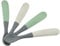 BÉABA, Lot de 4 Cuillères Silicone Bébé/Enfant, 1er Âge, Dès 4 mois, Souple, Bout arrondi, Manche long et Ergonomique, Prise en main facile, Silicone mat, Pas de Coloration, Sauge/Minéral