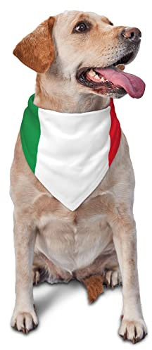 Frühlings-Hundehalstuch mit Italien-Flagge, für Jungen, große Welpen, Kopftuch, verstellbar, weich, dreieckig, Lätzchen, Zubehör für kleine, mittelgroße und große Hunde, Katzen, Weiß