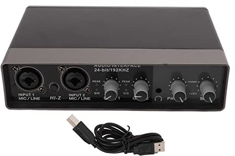 Cyrank Mezclador De Audio Profesional, Placa De Sonido Digital USB Cambiador De Voz Tarjeta De Sonido En Vivo E Interfaz De Audio Teléfono De Computadora Externo