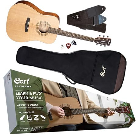 CORT Westerngitarre, Earth Pack, Open Pore, Tasche, Zubehör