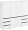 KOMTO Kleiderschrank Groß in Weiß - Schrank Schlafzimmer Kinderzimmer Mehrzweckschrank mit 6-türig & 6 Schubladen Garderobenschrank Flur | Drehtürenschrank Cube 210 x 192 x 53 cm