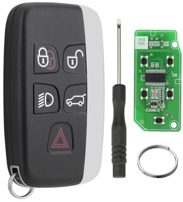 433 MHz 5 Button Car Key Fob Remote Control for Land Rover Discovery LR2 LR4 Freelander Range Rover Sport Evoque Vougel with PC7945Chip Fccid:KOBJTF10A