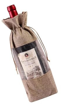 YYMEIDS Wine Bottle Bag Drawstring Organza Transparent Window Champagne Gift Bag Wine Carrier Bags Wine Bottle Cover for Travel Wedding Birthday Christmas Holiday Party