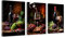 ZXHYWYM Wanddekoration für die Küche 3er Set Rotwein Bilder Weintrauben Gemälde Restaurant Esszimmer Bar Leinwanddruck Kunstwerk mit Rahmen (C (60x90cmx3))