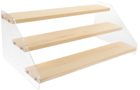 MUCKLILY Holz-ausstellungsständer Mit Display-erhöhungsregal Für Sammlerstücke Spielzeugmodelle Und Figuren Minimalistisches Design Für Geschäft Und Zuhause