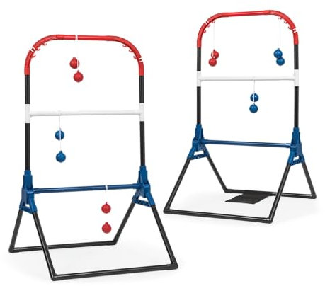 Wild Sports Folding Ladderball Set - Lightweight and Portable Outdoor Game - Includes 6 Bolos